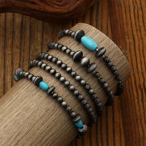 Turquoise Navajo Faux Pearl Bracelet Set