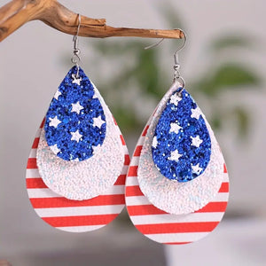 Glitter Layered American Earrings