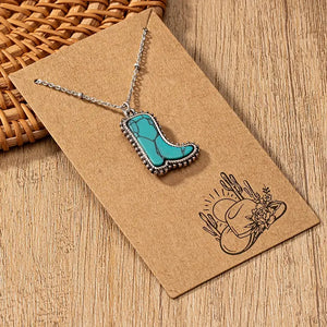 Turquoise Boot Necklace