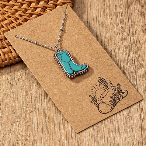 Turquoise Boot Necklace