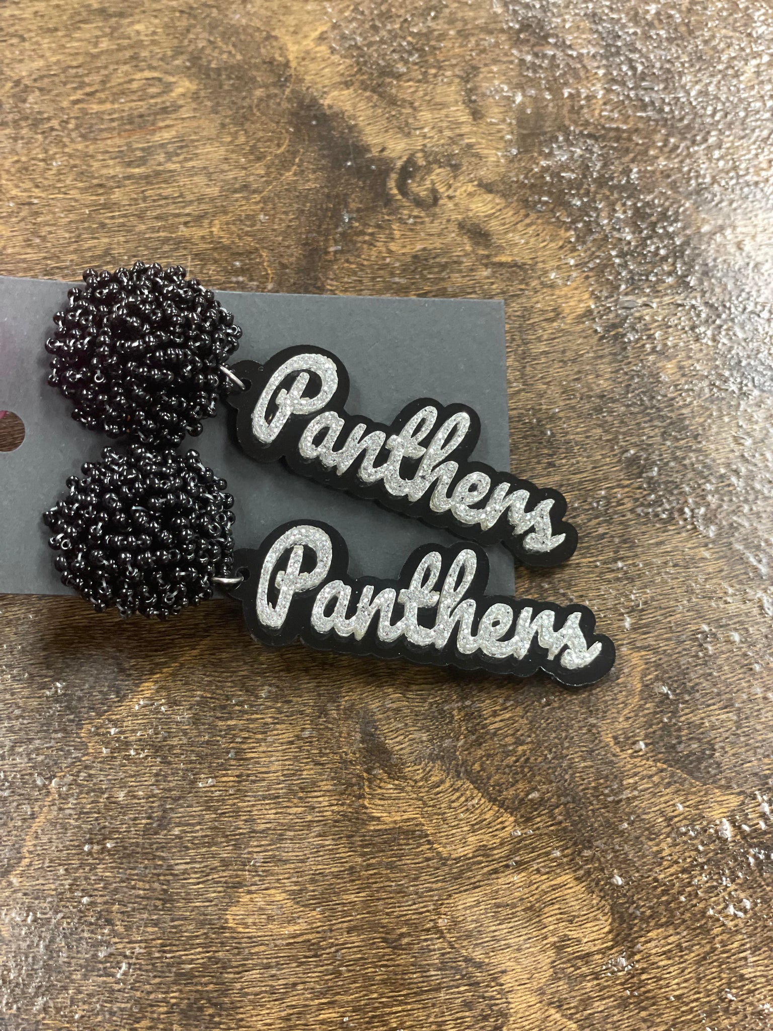 Acrylic Glitter Panthers Earrings