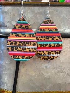 Serape Leopard Earrings