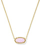 Elisa Gold Short Pendant Necklace Blush Pink Lab Grown Opal