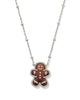 Gingerbread Silver Short Pendant Necklace