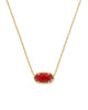 Elisa Gold Pendant Necklace Red Lab Grown Opal
