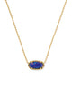 Elisa Gold Pendant Necklace Indigo Lab Grown Opal Illusion