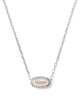 Elisa Mama Script Silver Short Pendant Necklace