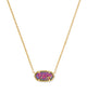 Elisa Gold Pendant Necklace Dark Lavender Lab Grown Opal