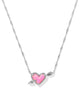 Ari Heart Arrow Silver Short Pendant Necklace