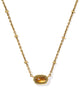 Mini Elisa Vintage Gold Satellite Short Pendant Necklace-Marbled Amber Illusion