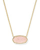 Elisa Gold Statement Short Pendant Necklace-Rose Quartz