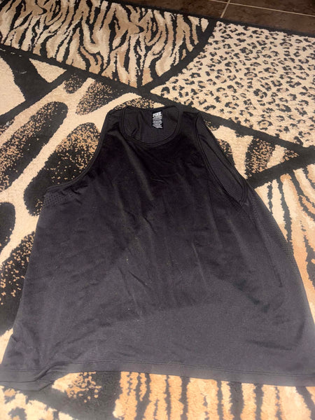 NWOT Victoria Secret Black Active Perforated Tank-LARGE