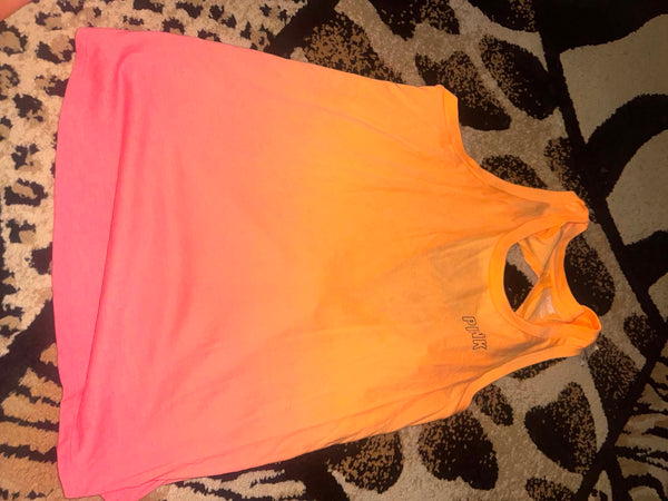 NWT Victoria Secret Orange/Pink Ombre Active Tank-LARGE