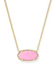 Elisa Gold Statement Short Pendant Necklace Carnation Lab Grown Opal