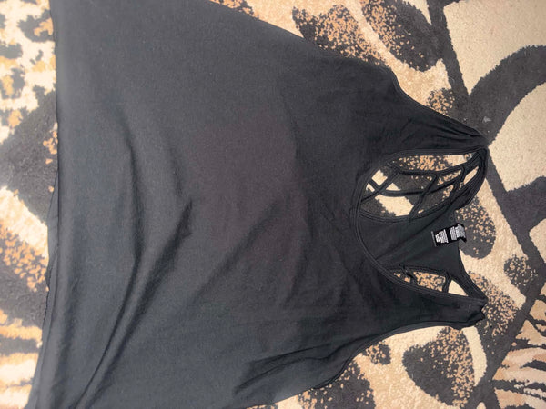 NWOT Victoria Secret Black Strappy Tank-XL