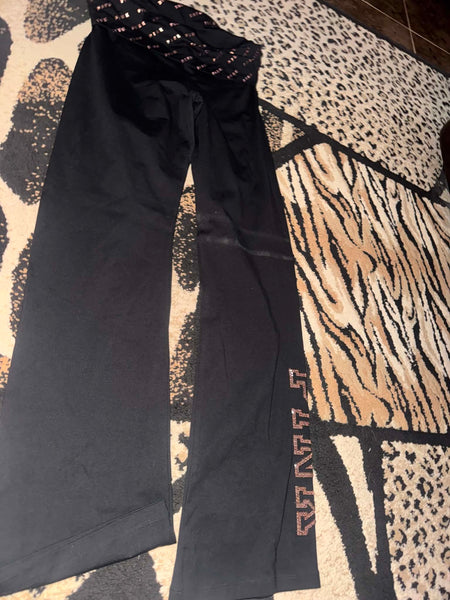 NWOT Gold Fold Over Sequin Leggings-LARGE