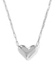 Ari Heart Statement Silver Short Pendant Necklace