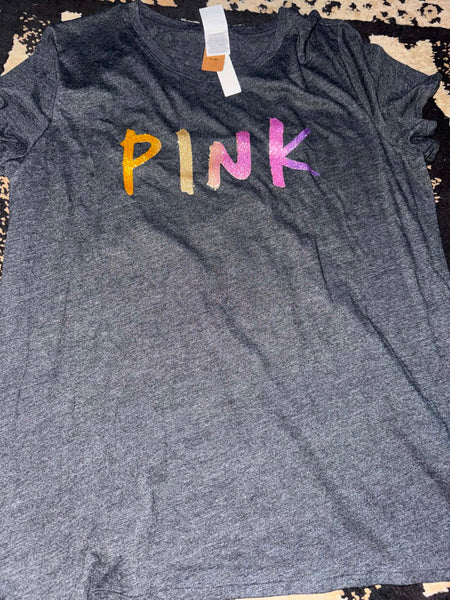 NWT Rainbow Glitter Pink VS Shirt-XL