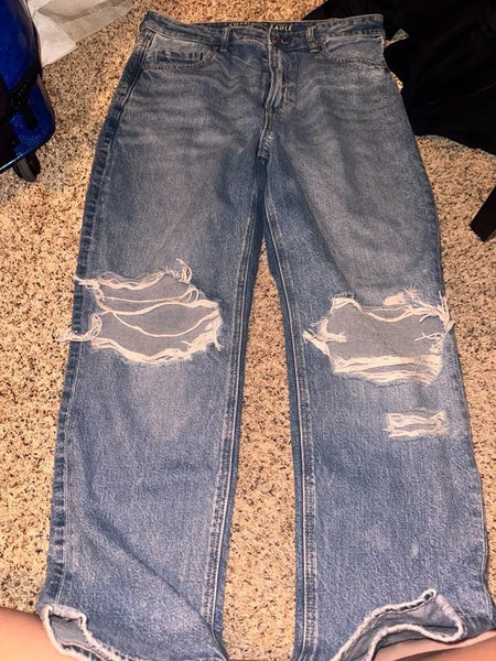 GUC Dark Blue Denim Distressed American Eagle Jeans- (10) Short Length