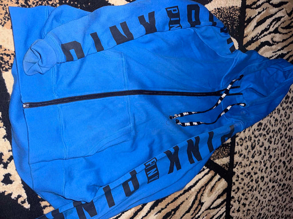 NWOT Blue VS Pink Zip Hoodie-LARGE
