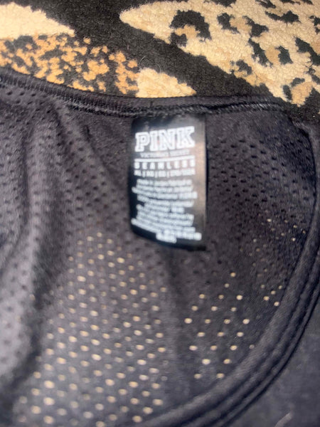 NWOT Victoria Secret Black Active Perforated Tank-LARGE