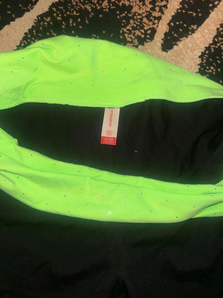 NWOT No Boundaries Rhinestone Lime Green Crop Leggings-XL