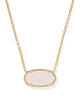 Elisa Gold Statement Short Pendant Necklace- Iridescent Drusy