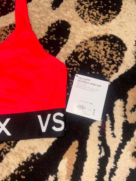 NWT Red Victoria Secret Sports Bra-LARGE