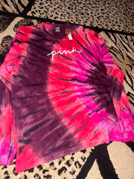NWT Pink Tye Dye VS Long Sleeve Tee-XL