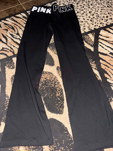 NWOT Pink VS fold over flare pants-LARGE