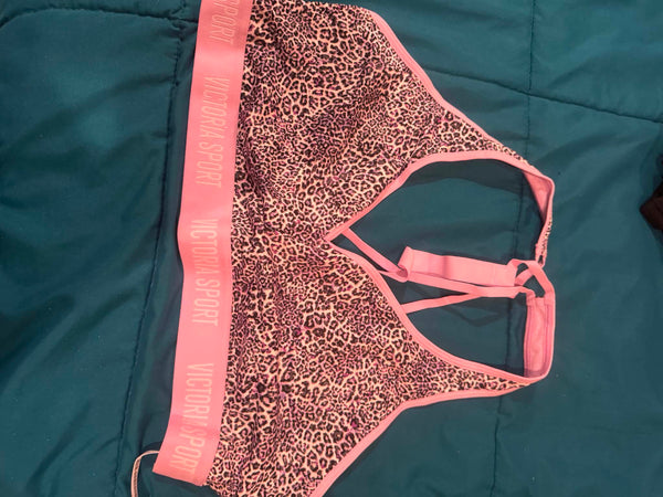 NWOT Pink Leopard Victoria Secret Sports Bra-XL*