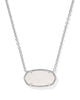Elisa Silver Statement Short Pendant Necklace- Iridescent Drusy