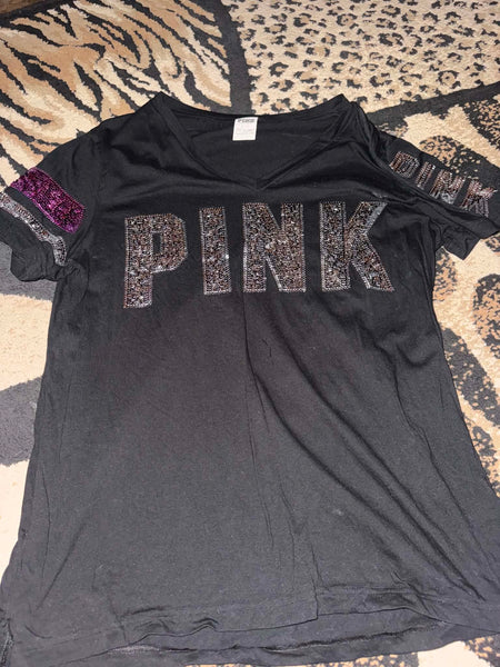 NWOT VS Sequin Pink/Silver Top-LARGE
