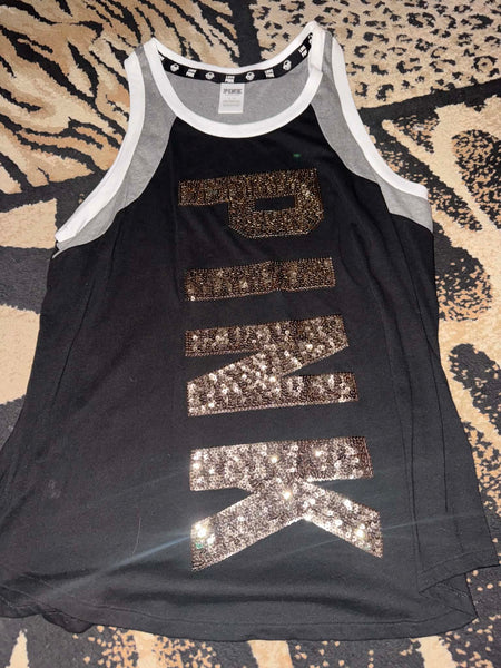 NWOT Gold Sequin PINK Vs Tank- LARGE
