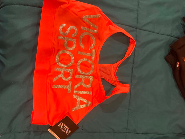 NWT Neon Orange Victoria Secret Sports Bra-XL*