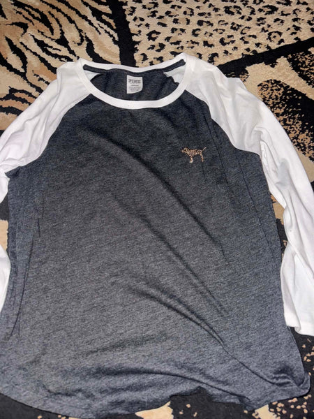 NWOT Gold Sequin Grey Long Sleeve Vs Pink Top-LARGE