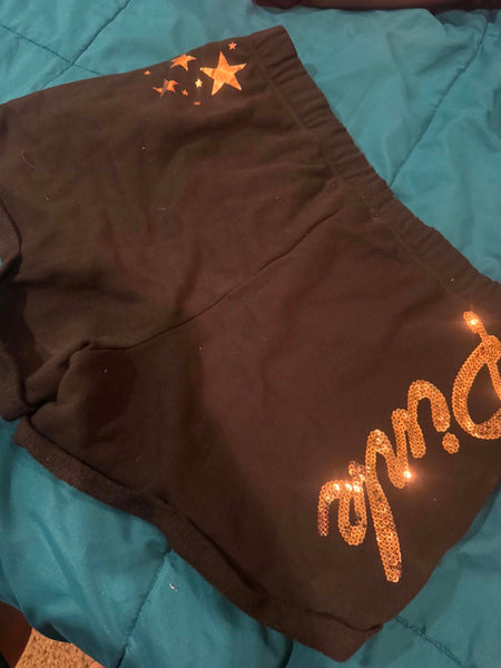 NWOT Victoria Secret Gold Sequin Star Shorts-LARGE*