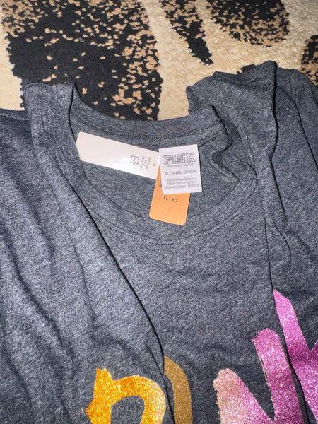 NWT Rainbow Glitter Pink VS Shirt-XL