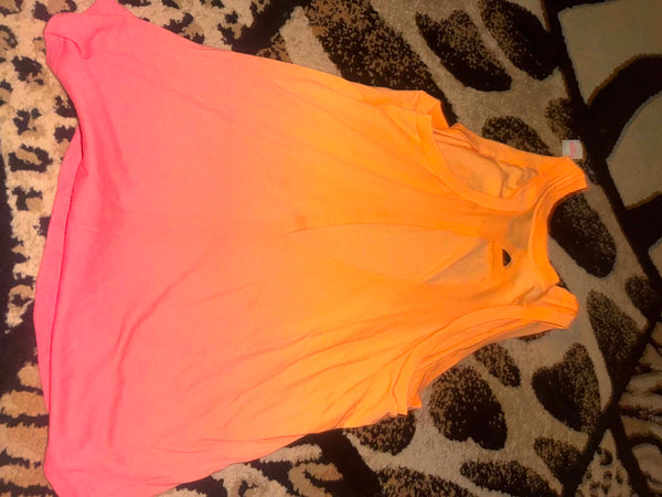 NWT Victoria Secret Orange/Pink Ombre Active Tank-LARGE