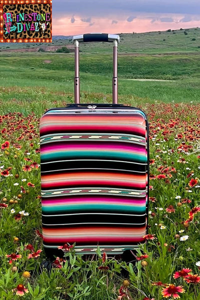 Rolling Rambler Serape Leopard Hard Sided Luggage Suit Case