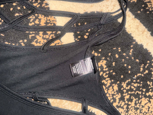 NWOT Victoria Secret Black Strappy Tank-XL