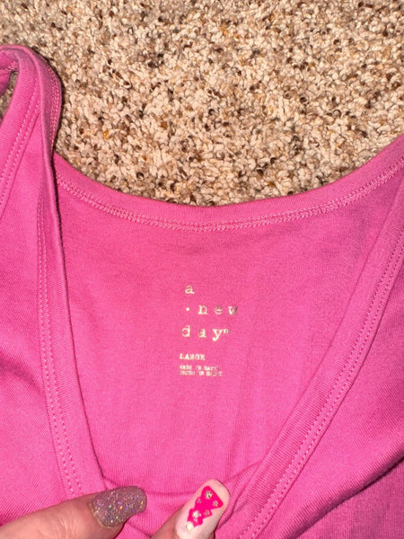 NWOT A New Day Pink Tank- LARGE