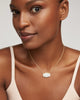 Elisa Gold Statement Short Pendant Necklace-White Lab Grown Opal