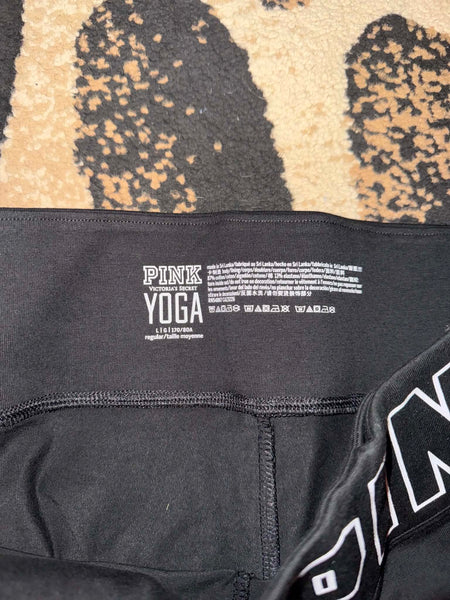 NWOT Pink VS fold over flare pants-LARGE