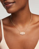 Elisa Gold Statement Short Pendant Necklace-Rose Quartz