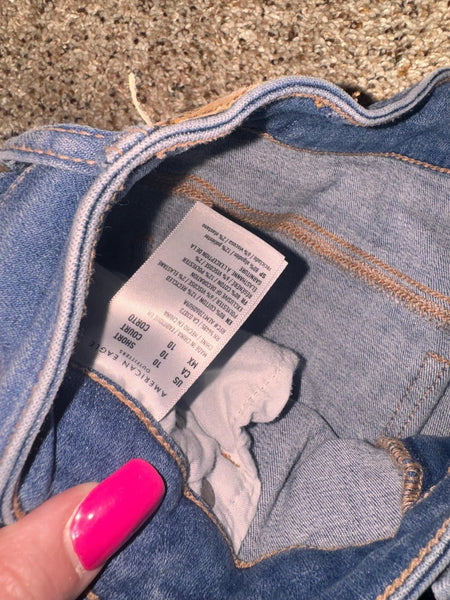 EUC Blue Denim Non Distressed Flare American Eagle Jeans- Short Length (10)