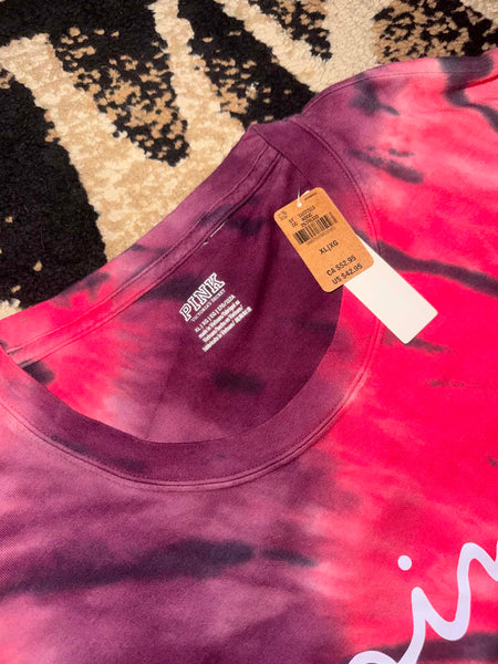 NWT Pink Tye Dye VS Long Sleeve Tee-XL