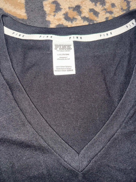 NWOT Basic Black Vneck VS Tee-LARGE