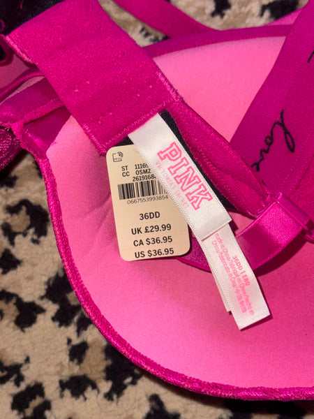 NWT Pink Leopard Lace VS Bra-36DD