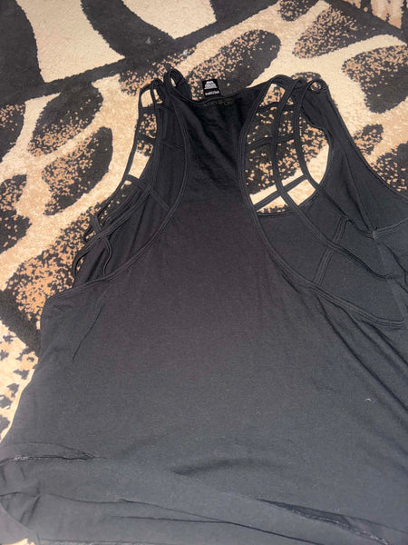 NWOT Victoria Secret Black Strappy Tank-XL